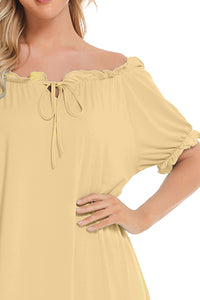 Lace Detail Short Sleeve Lounge Dress