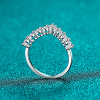 925 Sterling Silver Moissanite V Shape Ring