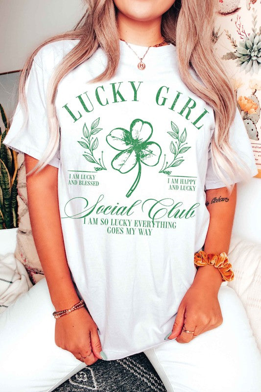 LUCKY GIRL SOCIAL CLUB Graphic T-Shirt