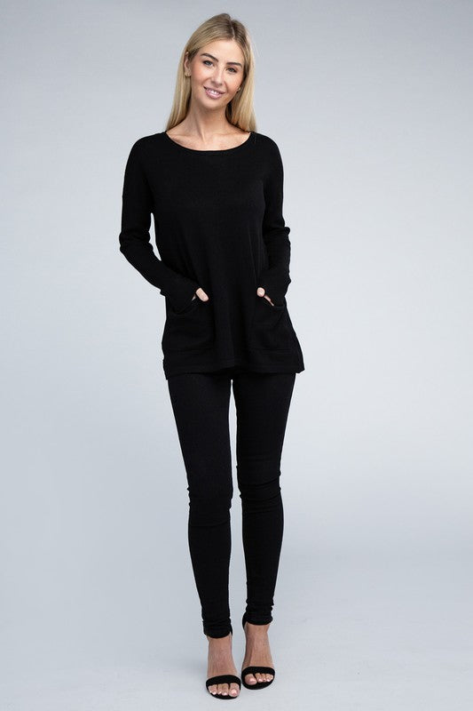 Viscose Front Pockets Sweater