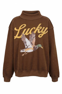 Lucky Duck Reversible Mock-Neck Sweatshirt