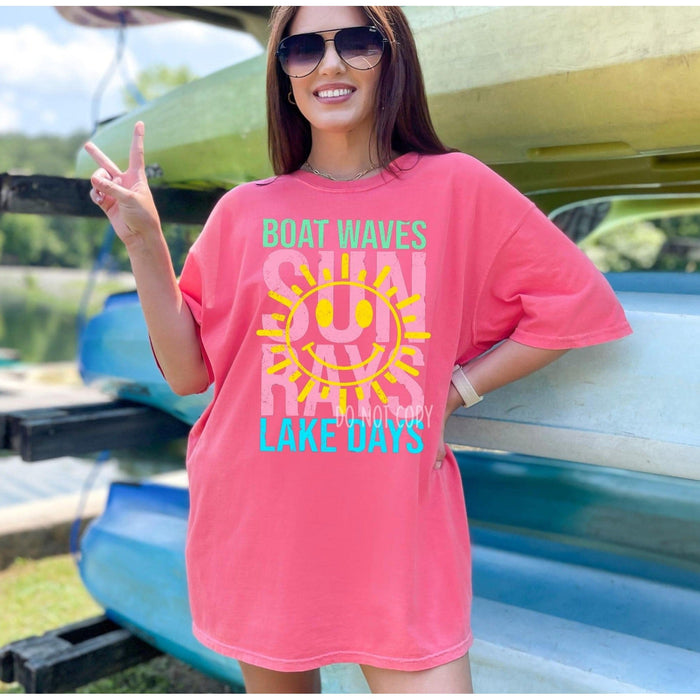 Boat Waves Lake Days  Graphic Tee