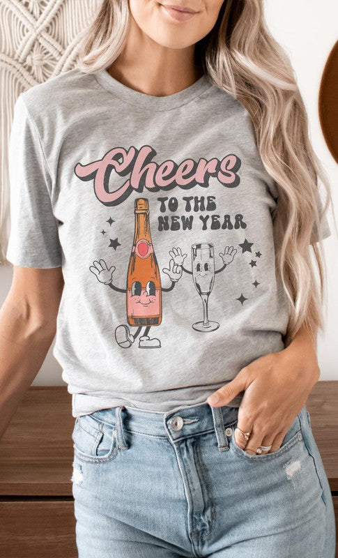 Cheers To The New Year Champagne Flute Glass Tee