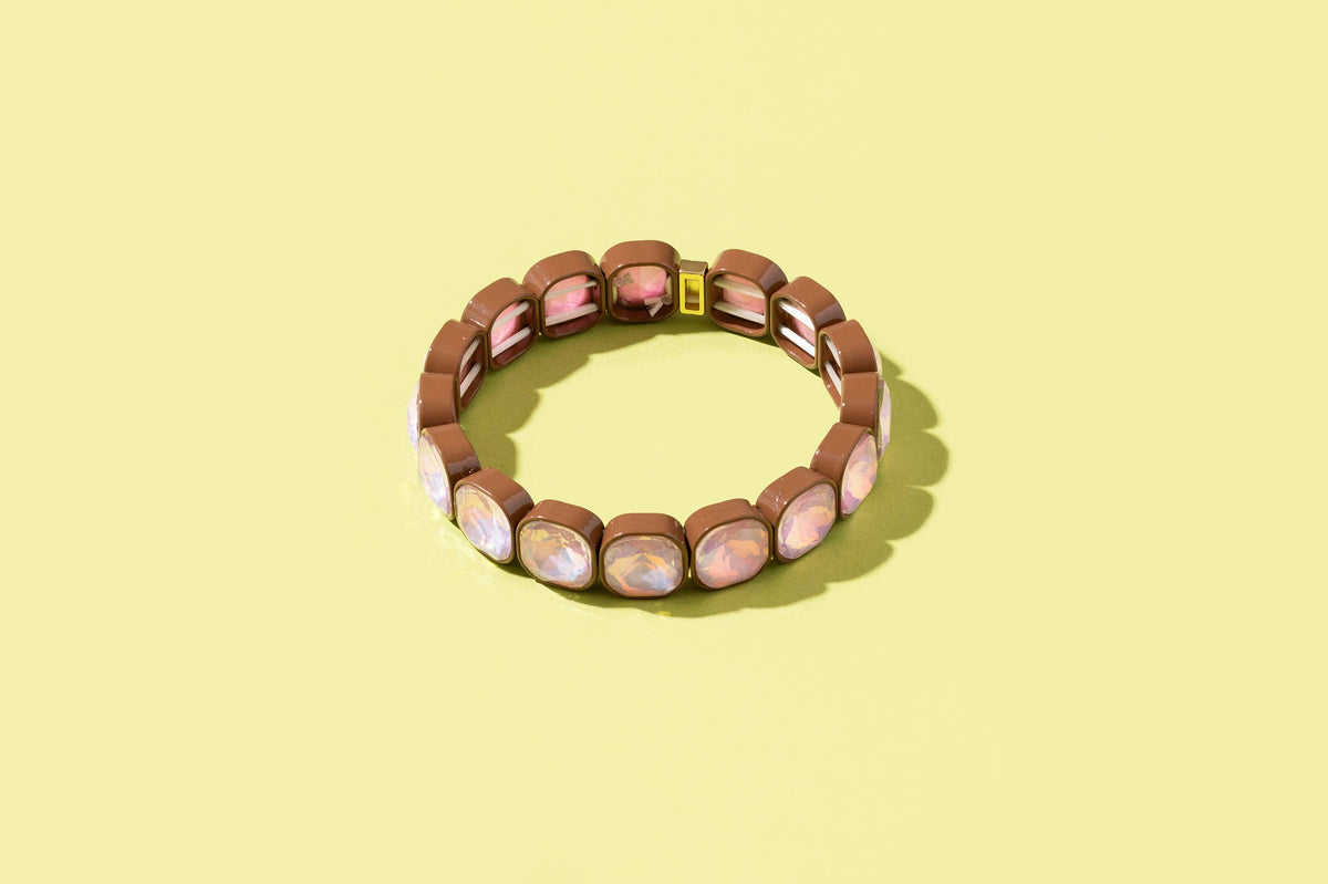 Enamel Stretch Bracelet - Earth Tone Colors - Asst Styles