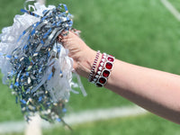 Enamel Stretch Bracelets - Red and White - 3 Piece Set