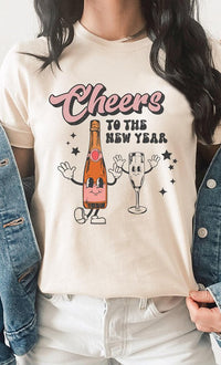 Cheers To The New Year Champagne Flute Glass Tee