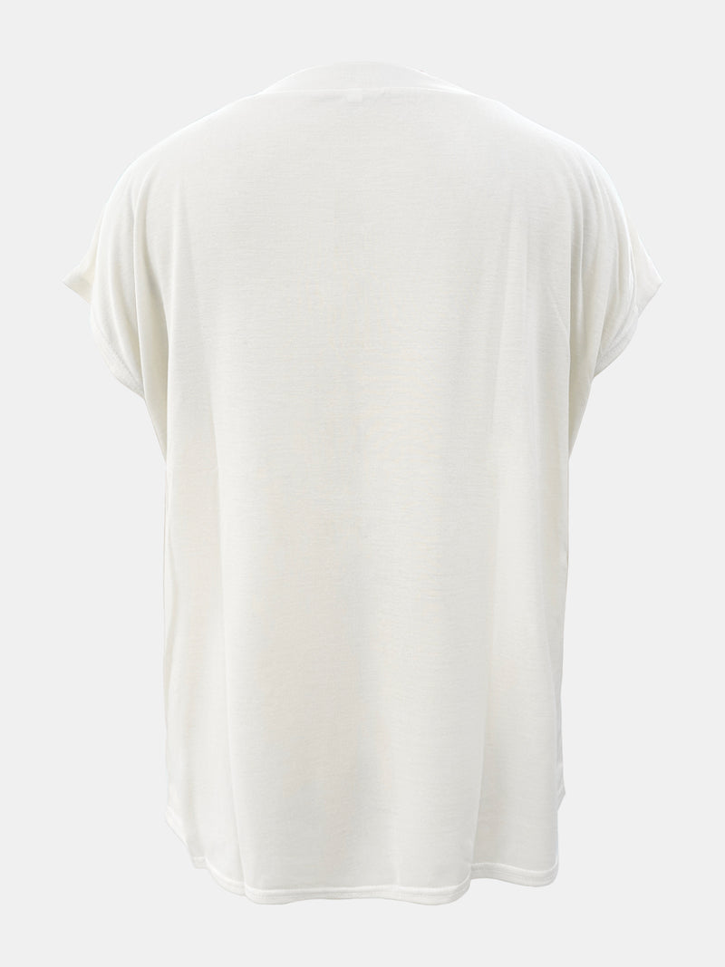 Full Size Round Neck Cap Sleeve T-Shirt