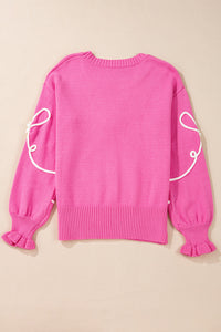 Bow Round Neck Dropped Shoulder Sweater