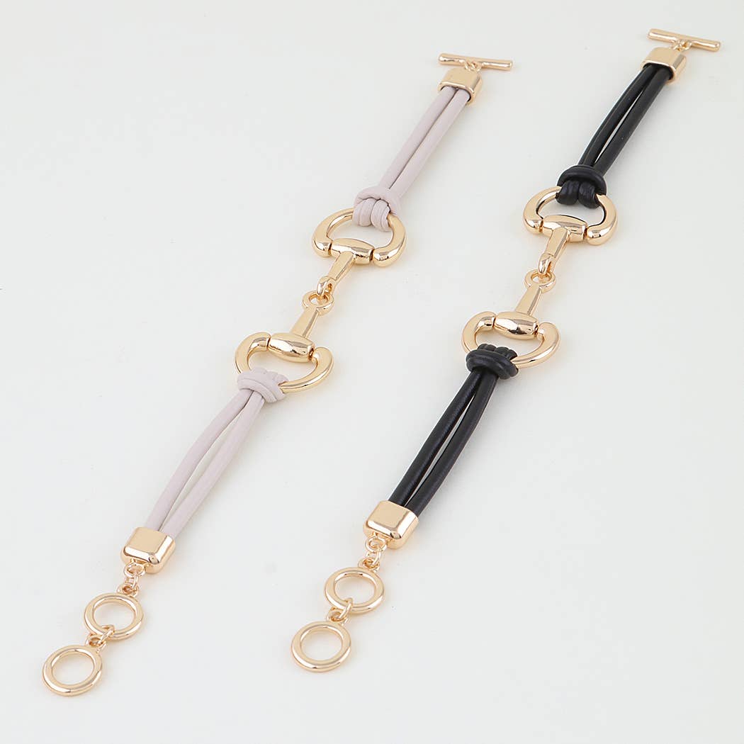 Polished Toggle Double Wrap Rope Bracelet