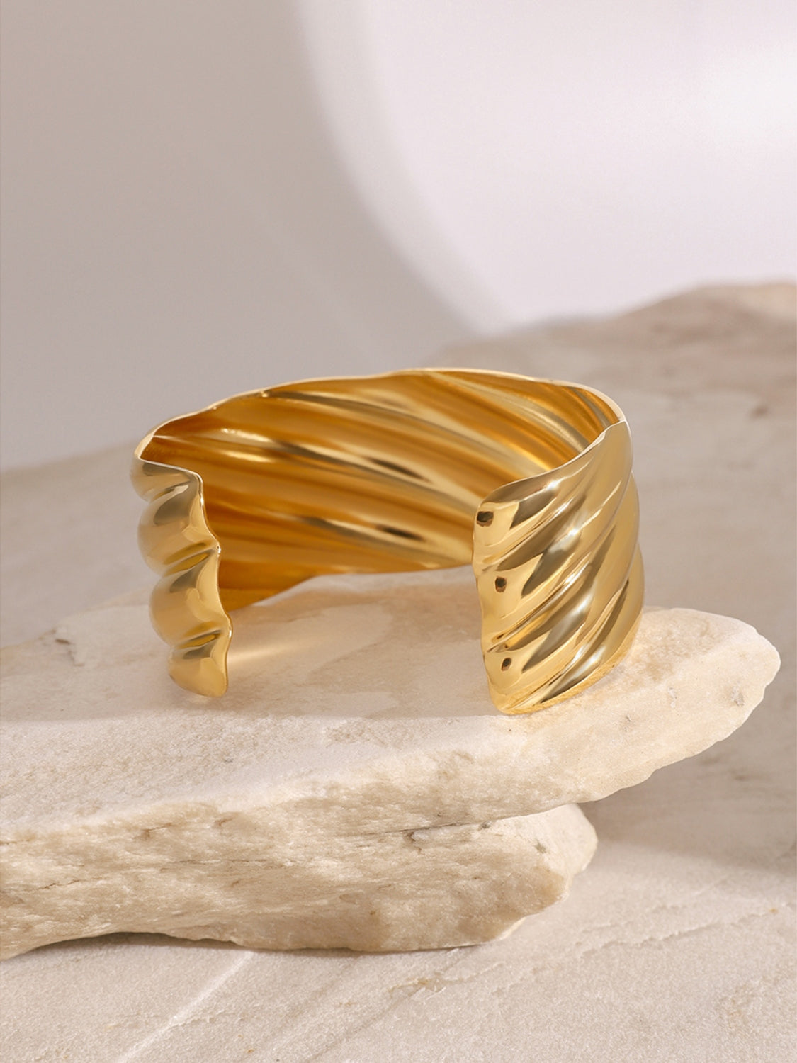 18K Gold-Plated Stainless Steel Open Ring