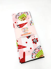 Red & Black Football Game Day- Microfiber Waffle Weave Tea Towel