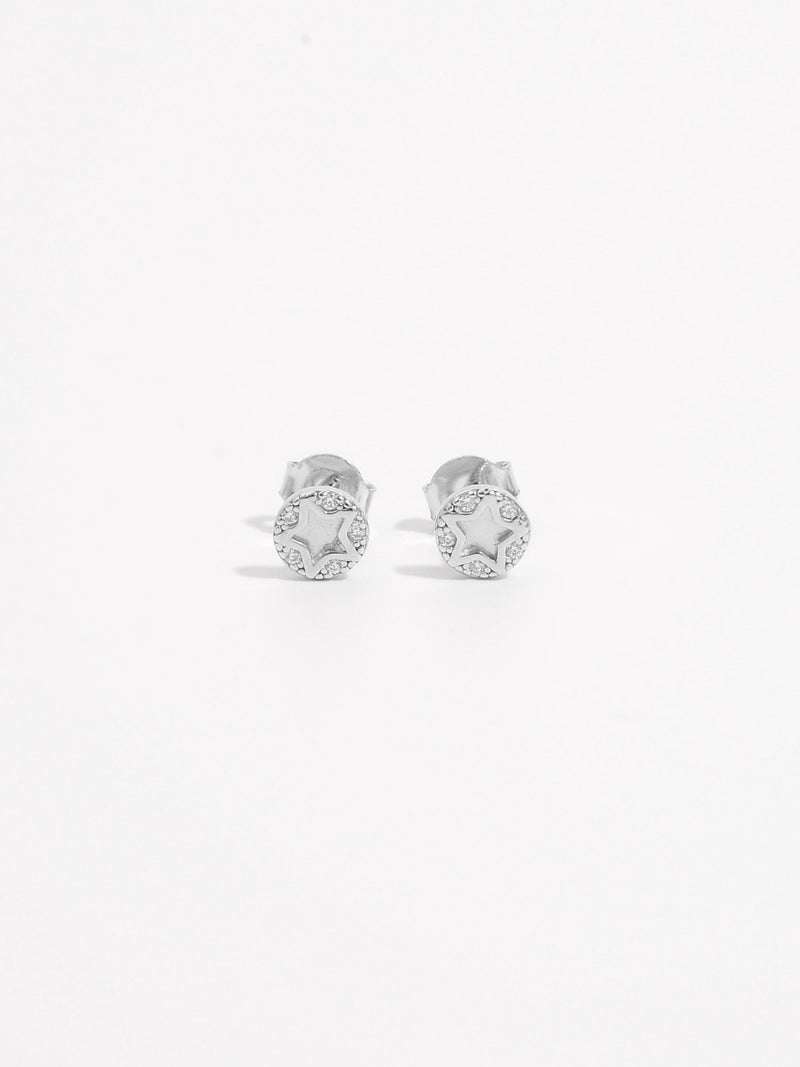 925 Sterling Silver Zircon Star Stud Earrings