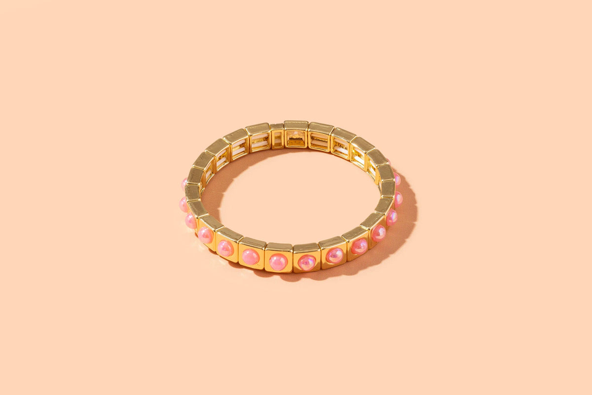 Enamel Stretch Bracelet - Earth Tone Colors - Asst Styles