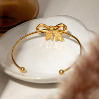 18K Gold-Plated Stainless Steel Bow Bracelet