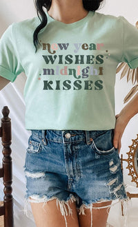 New Year Wishes Midnight Kisses Graphic Tee