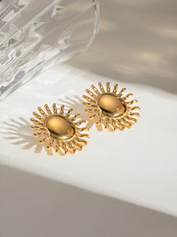 18K Gold-Plated Stainless Steel Sun Stud Earrings