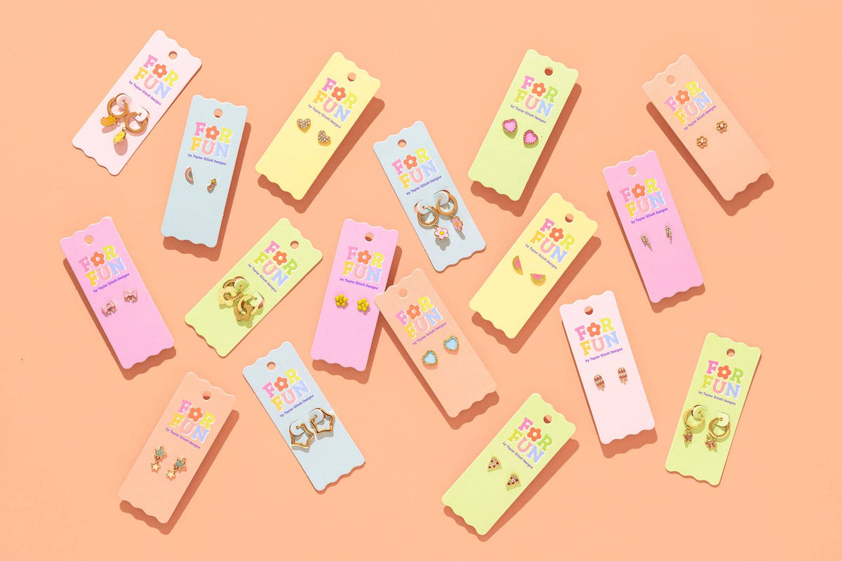 Pink Popsicle Stud Earrings