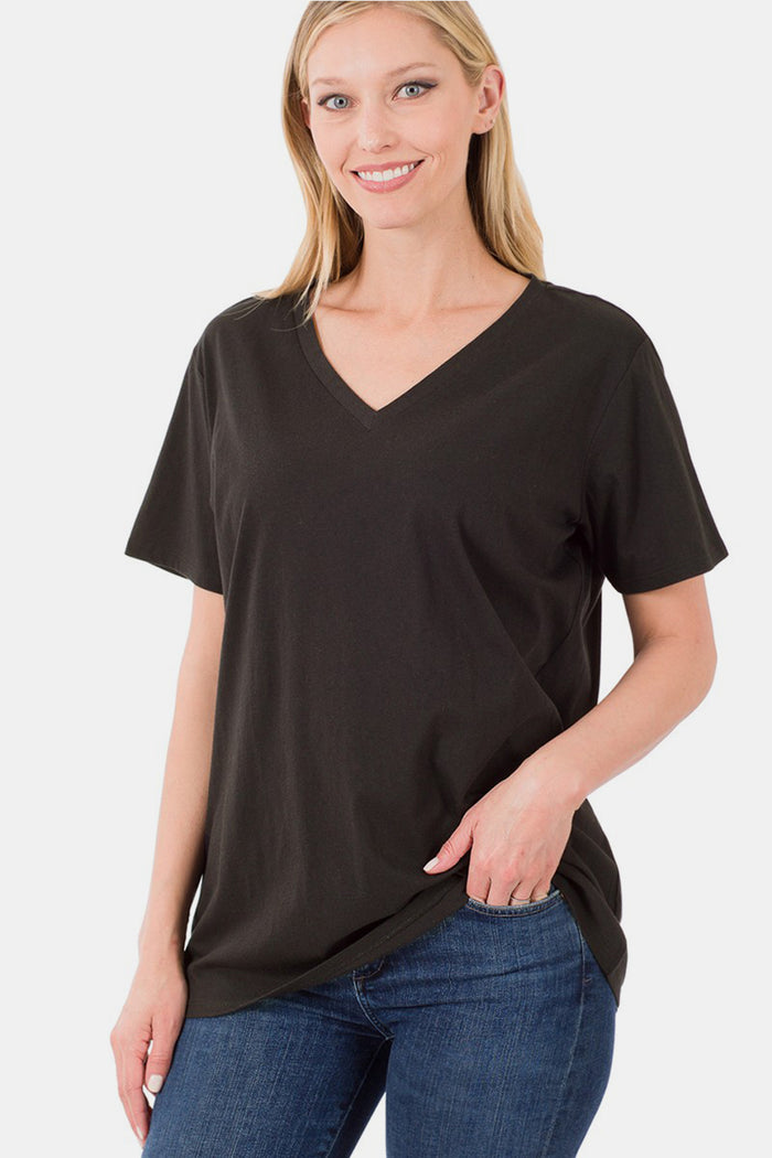 Zenana Full Size V-Neck Short Sleeve T-Shirt