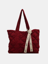 Quilted Nylon Large Tote Bag