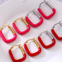 Stainless Steel Drip Oil Contrast Earring