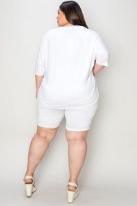 Basic Bae Bamboo Full Size  V-Neck Drop Shoulder T-Shirt and Shorts Set