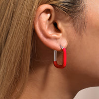 Stainless Steel Drip Oil Contrast Earring