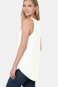 Zenana Round Neck Curved Hem Tank