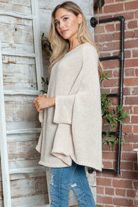 Round Neck Batwing Sleeve Sweater