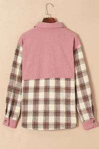 Pocketed Plaid Collared Neck Shacket