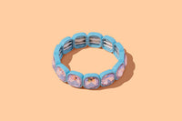 Enamel Stretch Bracelet - Rounded Gems - Elise - Asst Colors