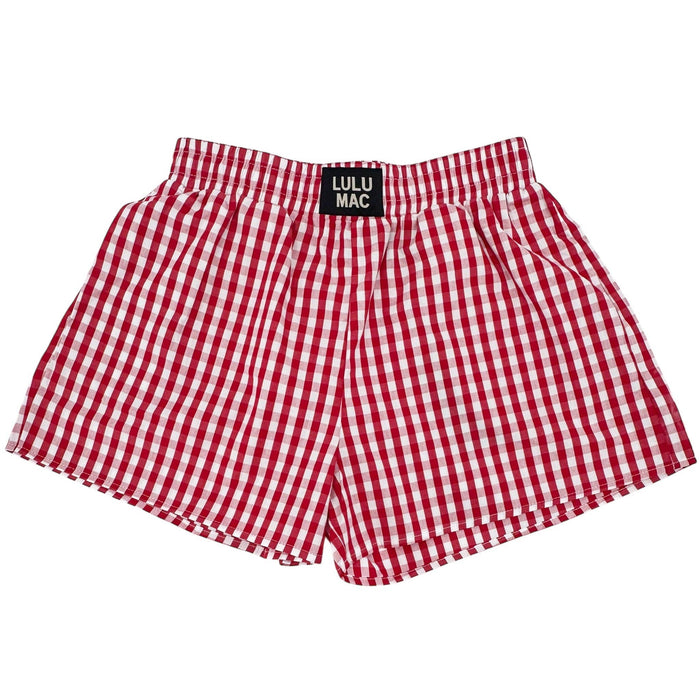 Lu Lu Mac RED GINGHAM BOXER SHORT