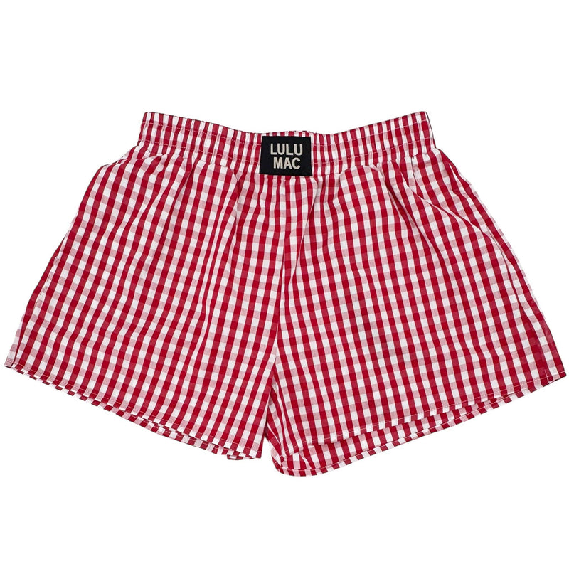 Lu Lu Mac RED GINGHAM BOXER SHORT
