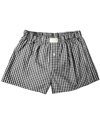 Plaid Elastic Waist Shorts