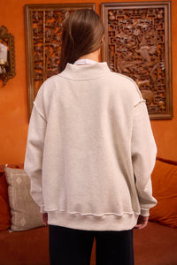 MALLARD Duck Embroidered Mock-Neck Sweatshirt
