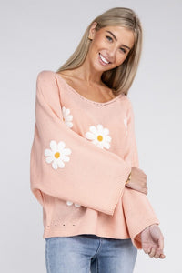 Flower Motif Sweater