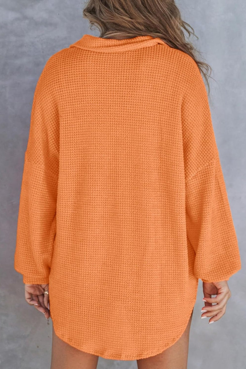 Half Button Long Sleeve Sweatshirt