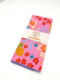 Pinky Pie Floral- Microfiber Waffle Weave Tea Towel