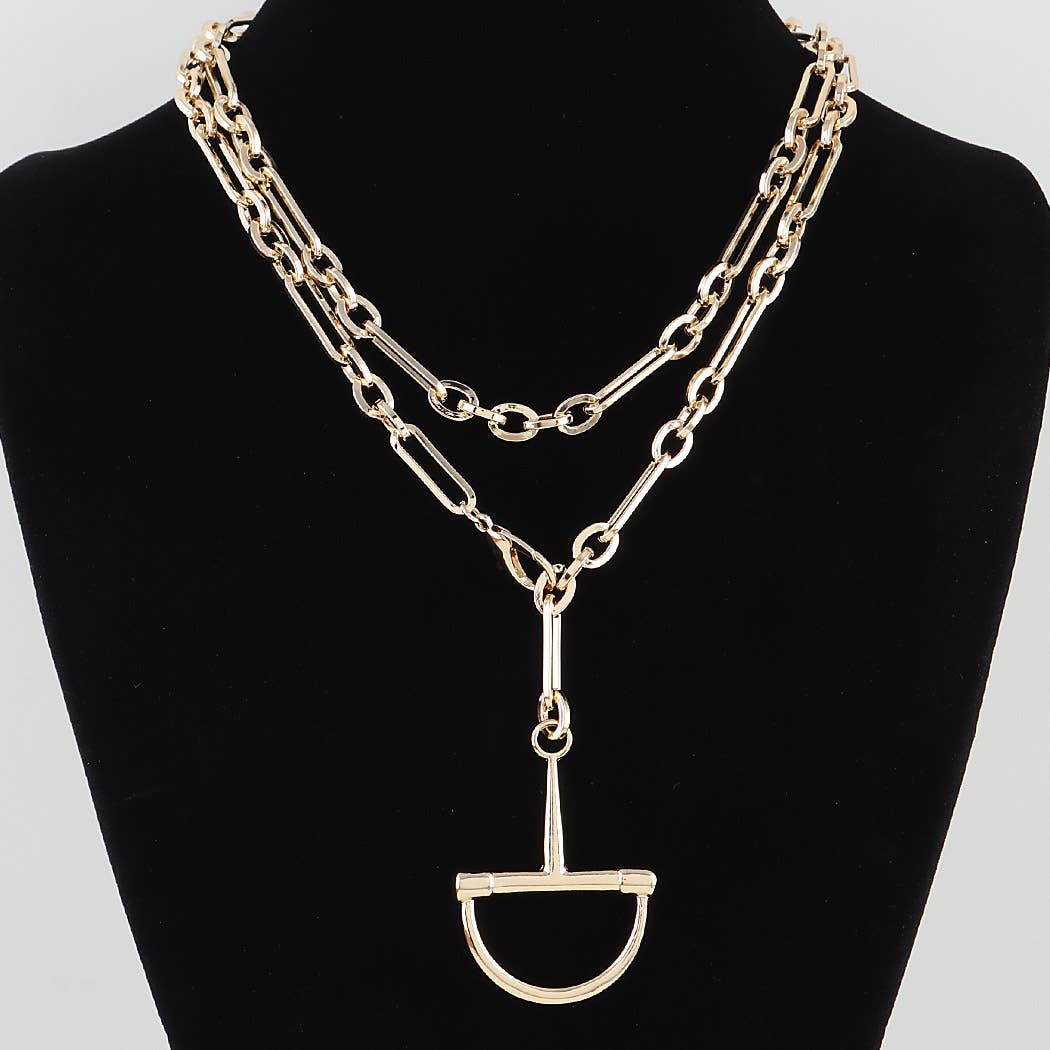 Polished Link Chain Drop Statement Necklace