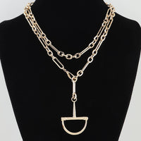 Polished Link Chain Drop Statement Necklace