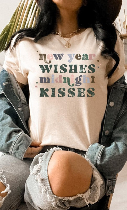 New Year Wishes Midnight Kisses Graphic Tee