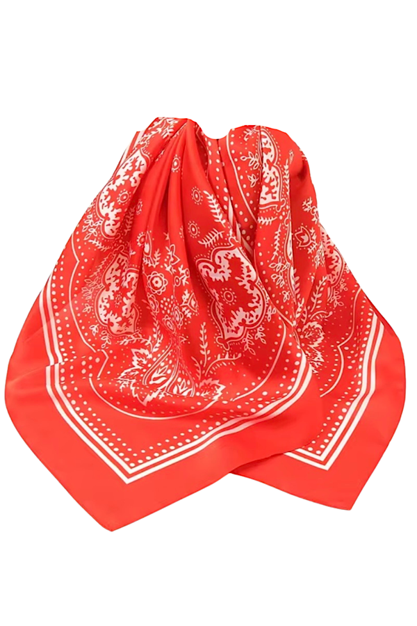 Red Satin Bandana Scarf