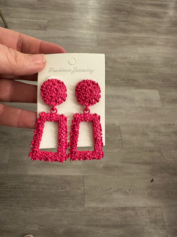 Hot Pink Statement Earrings