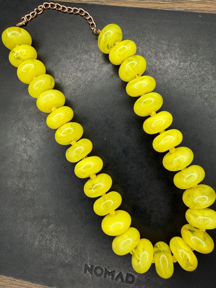 Catalina Beaded Necklace in Yellow
