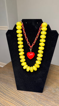 Catalina Beaded Necklace in Yellow