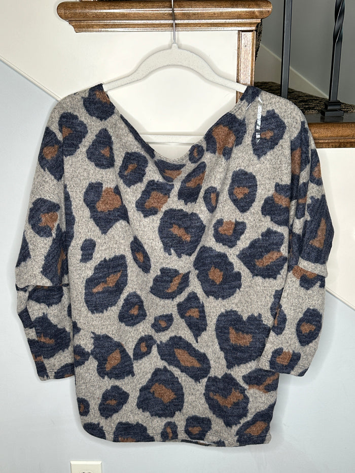 Soft Fleece Animal Print Sweater