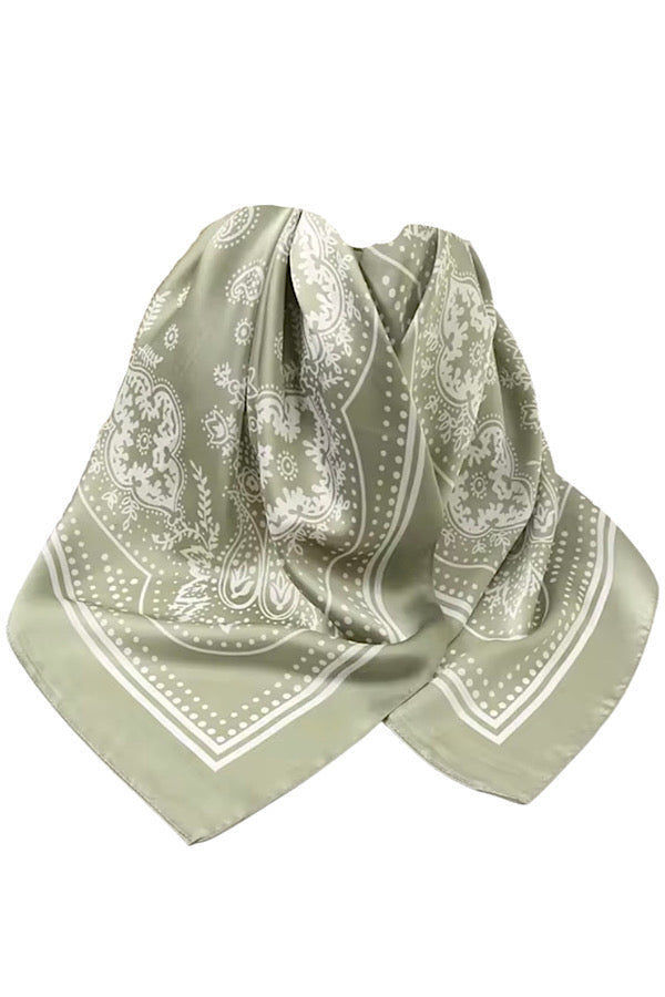 Light Green Satin Bandana Scarf