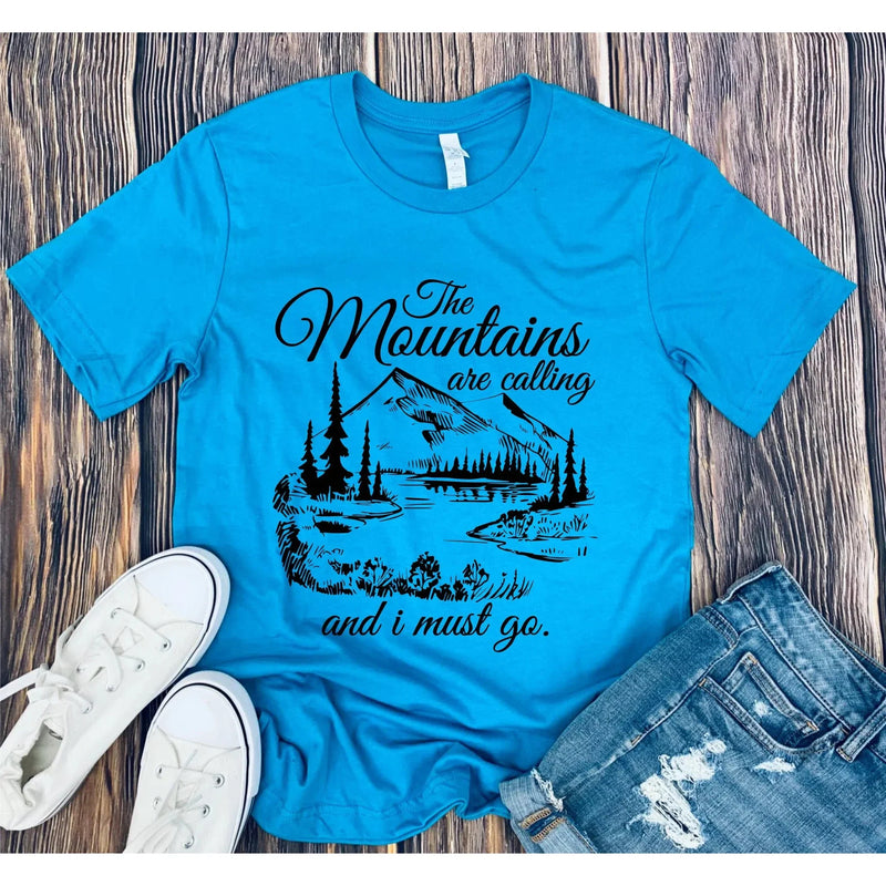 The Mountains are Calling Graphic Tee with color options