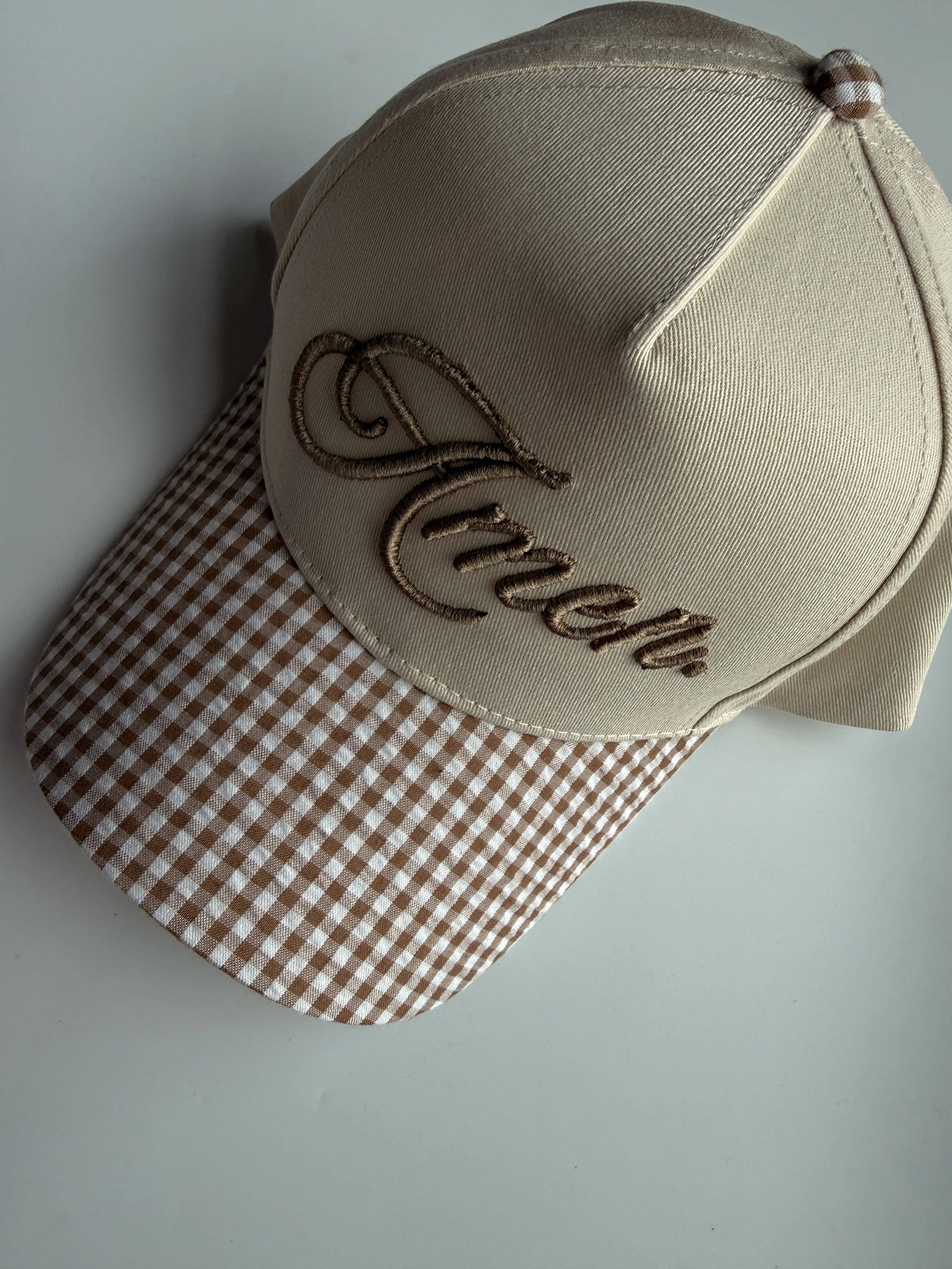 GINGHAM AMEN TRUCKER HAT