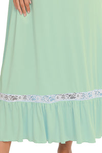 Lace Detail Short Sleeve Lounge Dress
