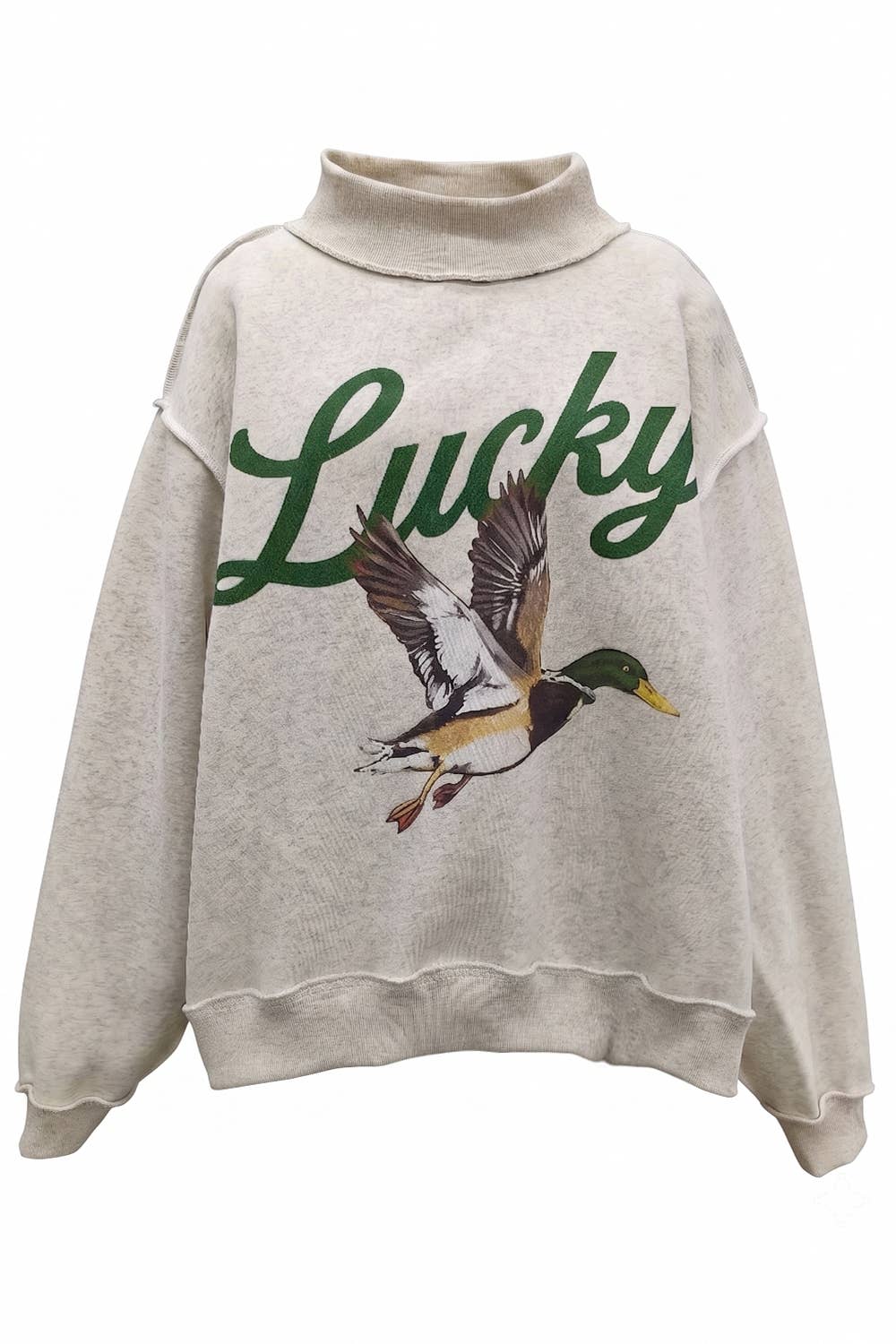 Lucky Duck Reversible Mock-Neck Sweatshirt